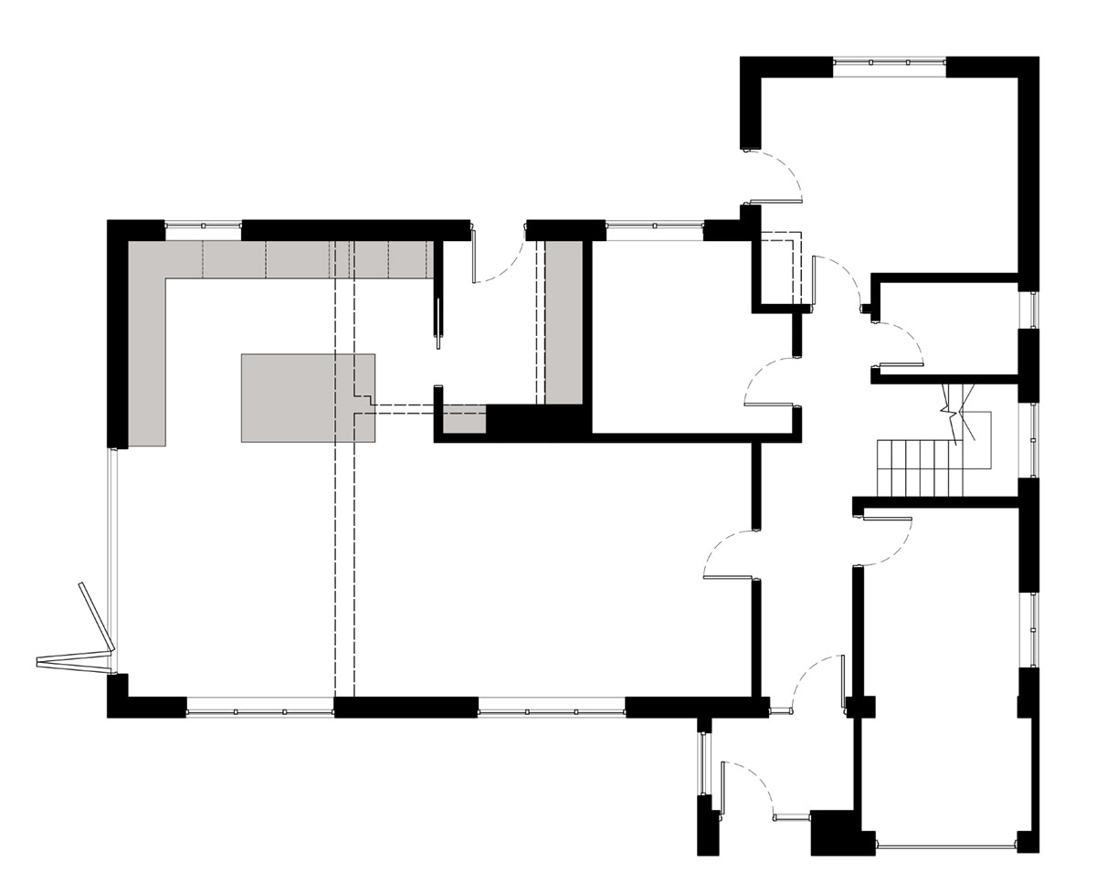 The proposed ground floor plan